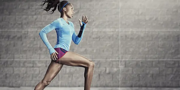 activewear Advertisement for active wear showing the rule of thirds at work.
