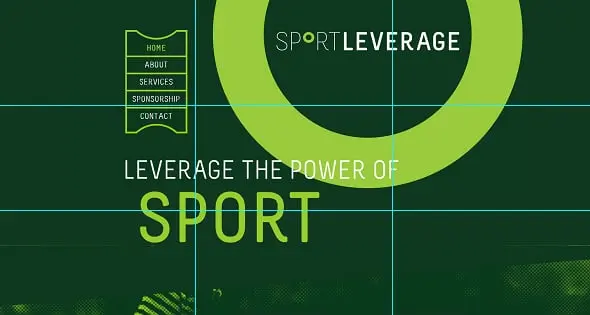sport leverage Screenshot of website showing the rule of thirds.