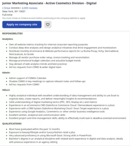 Junior role junior digital marketer job description
