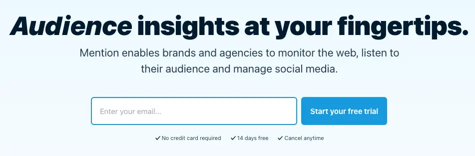 Screenshot of the Mention social media tool.