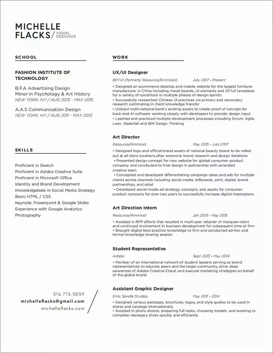 Mockplus UI Designer Resume example of a UI designer tech resume