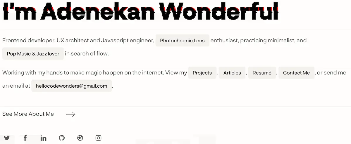 adenekan wonderful portfolio site Adenekan Wonderful's software engineer portfolio website.