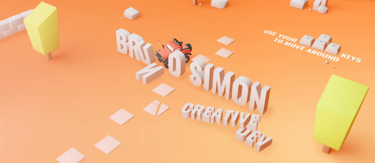 bruno simon portfolio site Screenshot of Bruno Simon's software engineering portfolio.