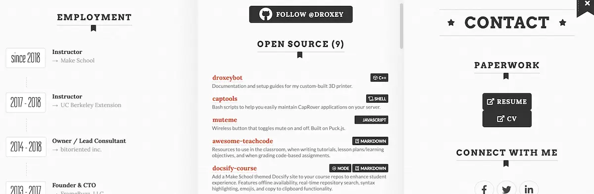 dani roxberry website Screenshot of Dani Roxberry's portfolio website.