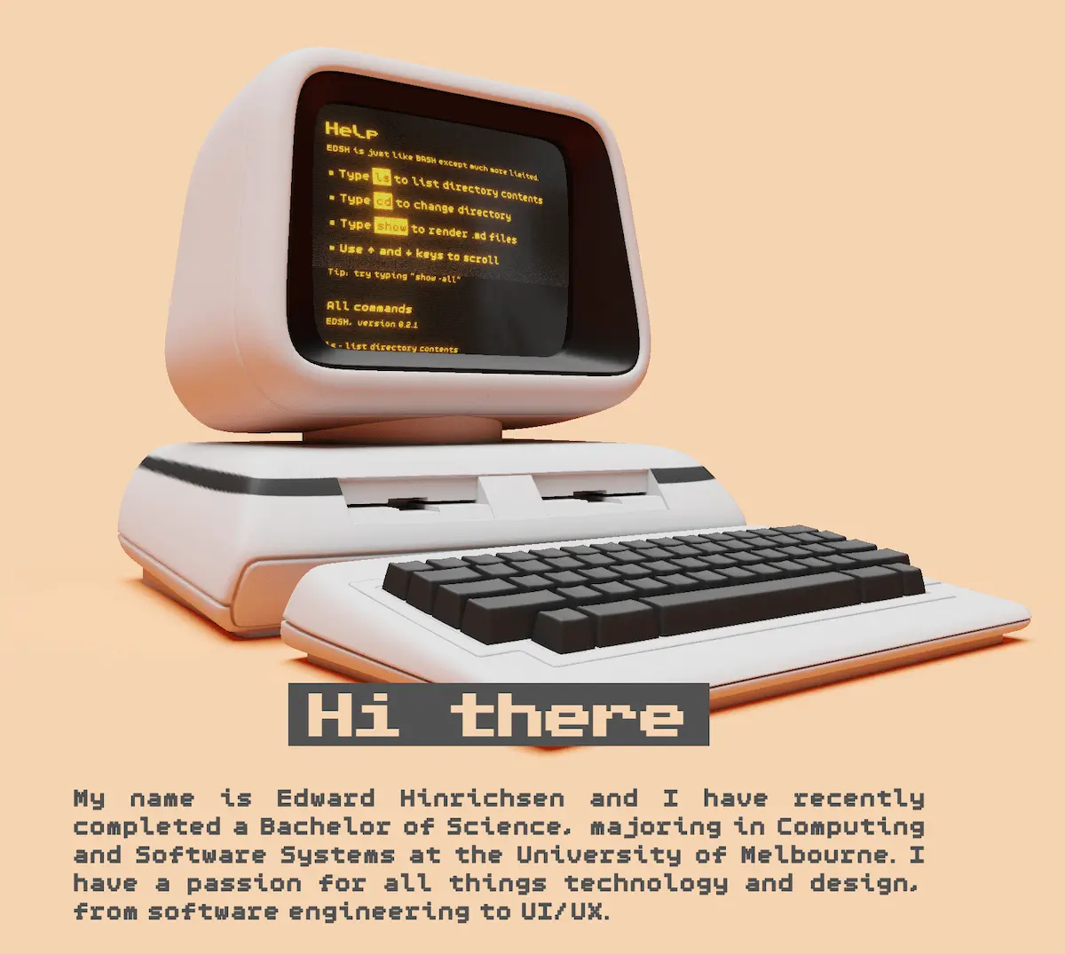 edward hinrichsen portfolio website Screenshot of Edward Hinrichsen's software engineer portfolio website.