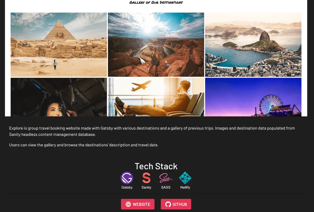 zenia gist portfolio website Screenshot of one of Zenia Gist's software engineer portfolio projects.