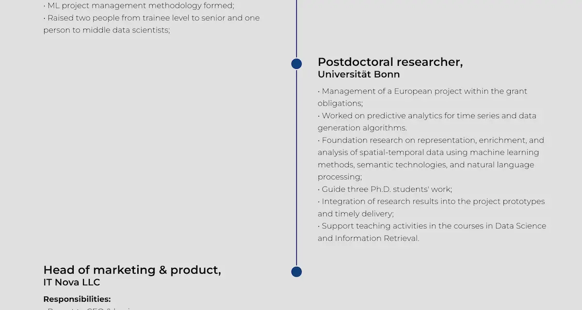 Excerpt from Dr. Yuliya Rubtsova's product manager portfolio.