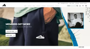 adidas website screenshot screenshot of the adidas website homepage which uses the design principle proportion