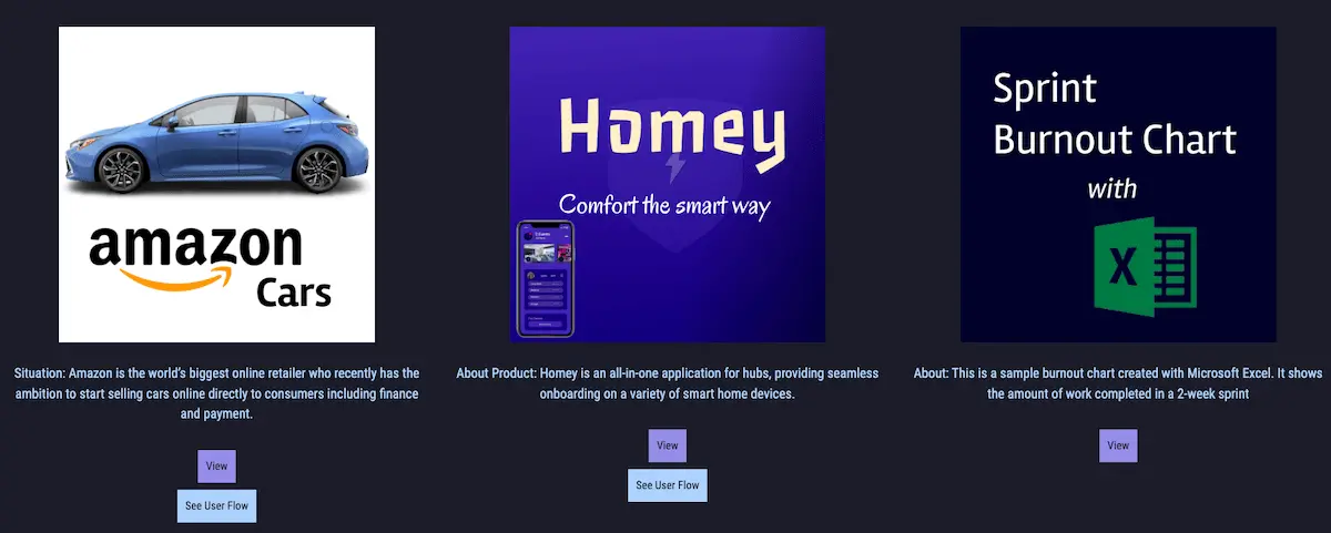 Screenshot of Omolola Odunowu product manager portfolio projects.