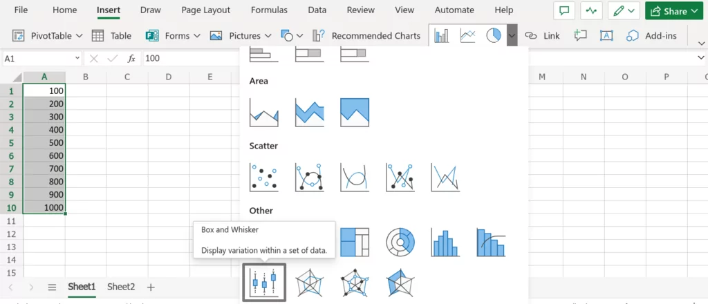 box and whisker plot in excel ex 2
