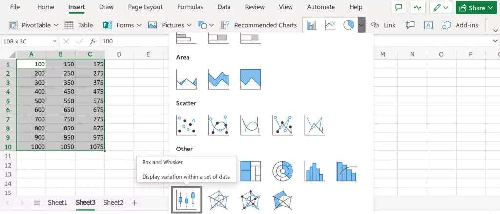 box and whisker plot in excel ex 4