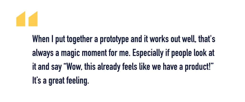 Florian quote A quote from Florian taken from his interview with CareerFoundry on how to become a product designer