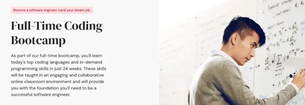 App Academy A screenshot of App Academy's coding bootcamp with job guarantee