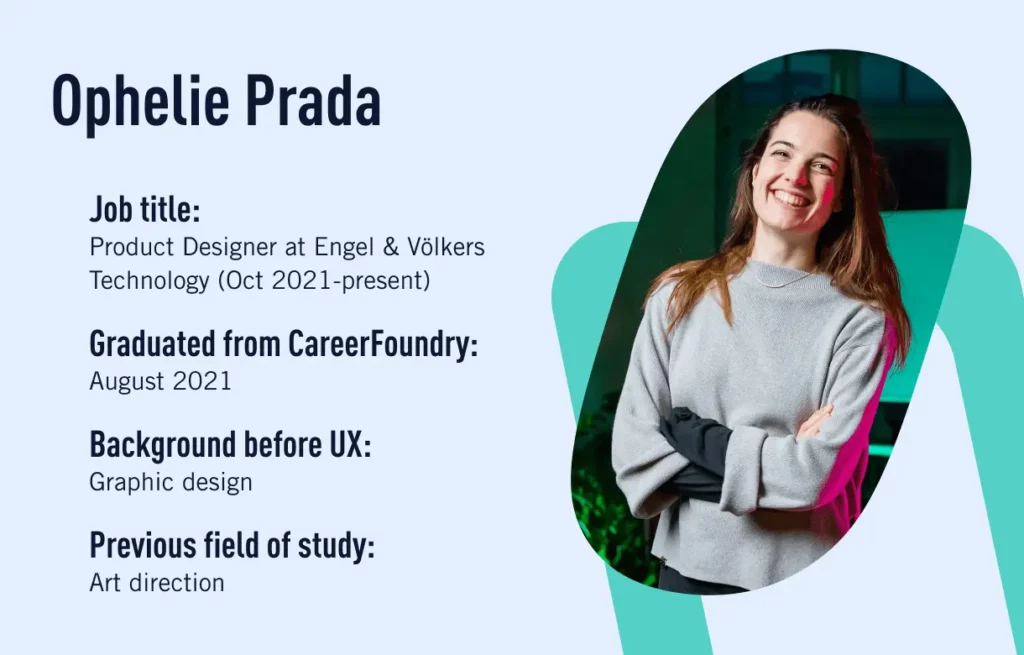 OpheliePrada CareerFoundry UX design graduate, Ophelie Prada, who is now working as a product designer