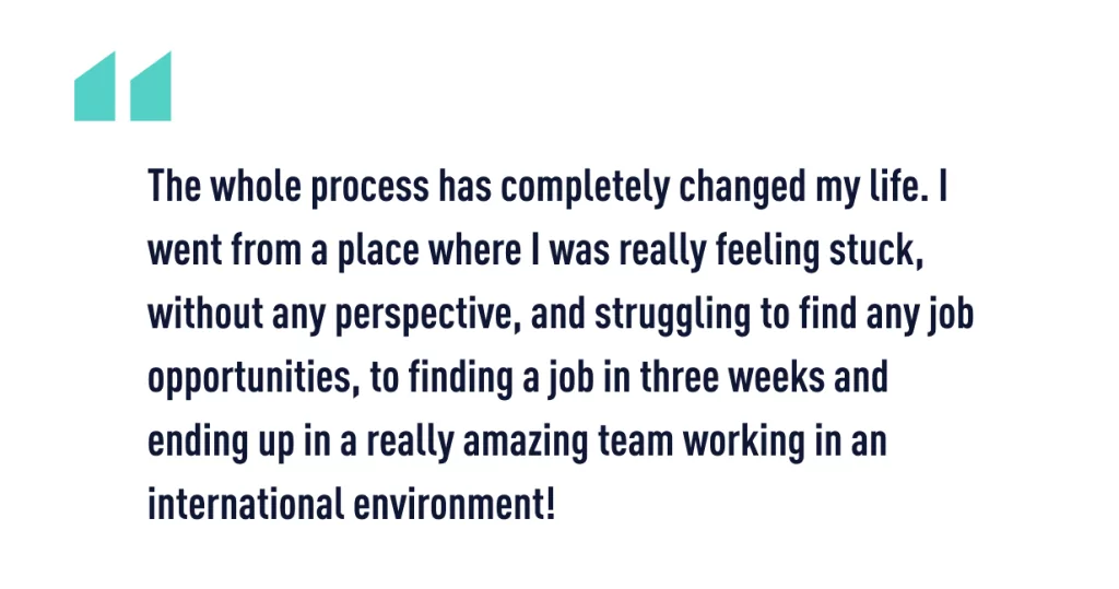 ophelie quote 1 A quote from Ophelie about her career change journey to product design