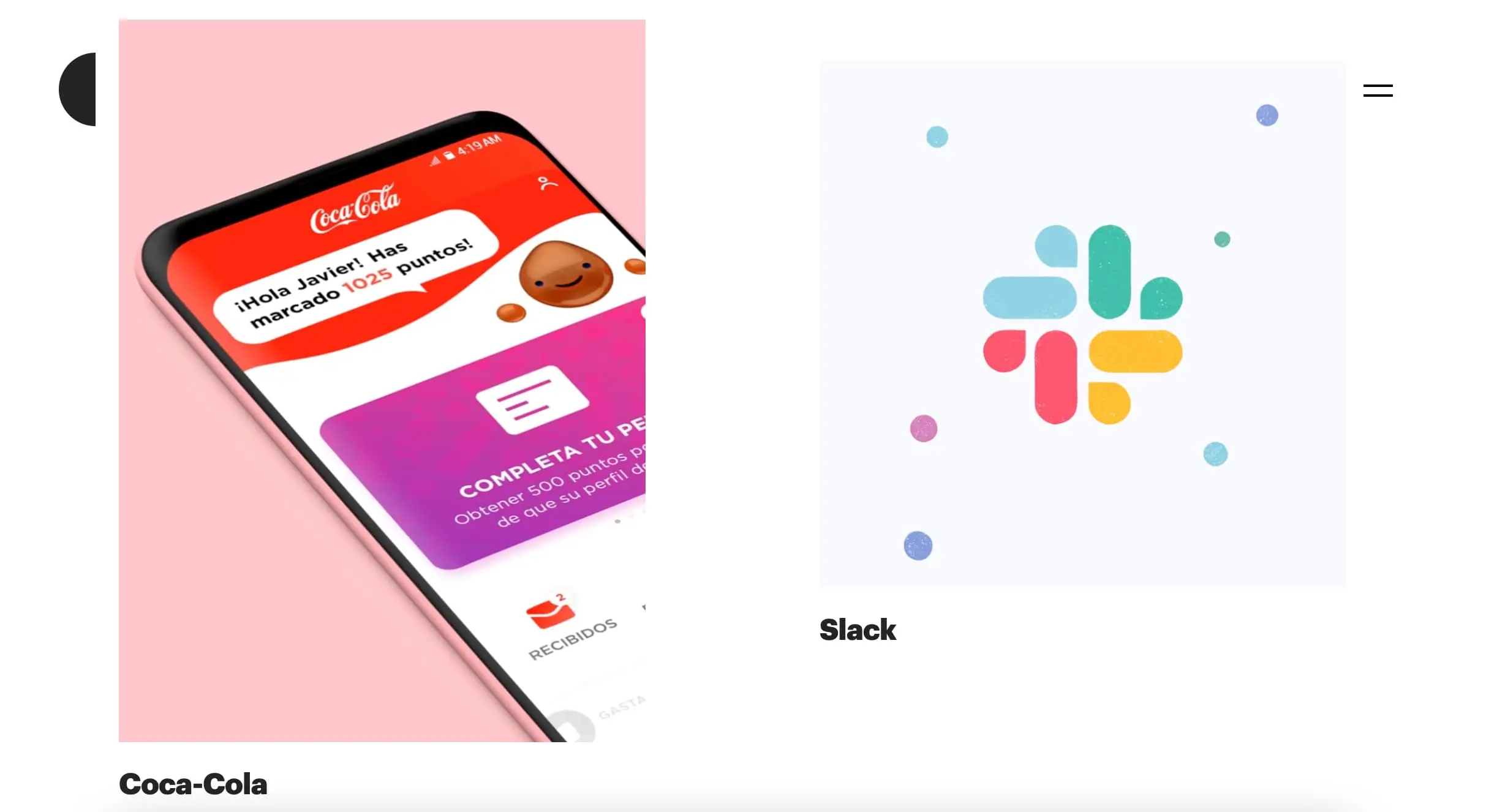 clay showcase A screenshot of the works page from UX agency Clay's website