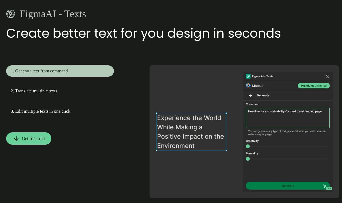 4 A screenshot of FigmaAI, ChatGPT’s Figma plugin