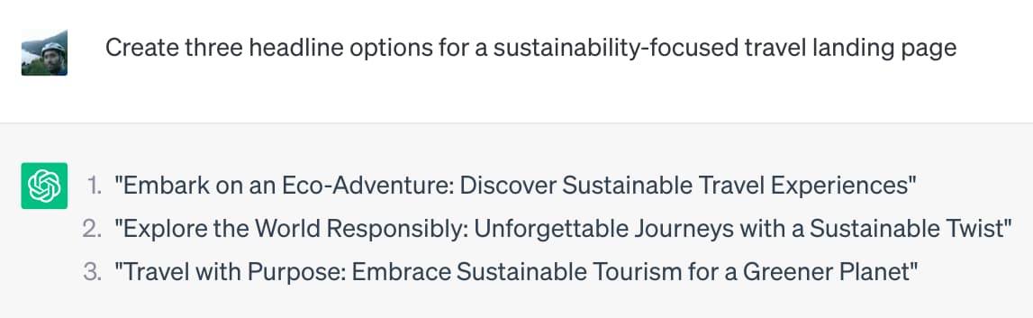 5 screenshot of an attempt to use AI in UX design