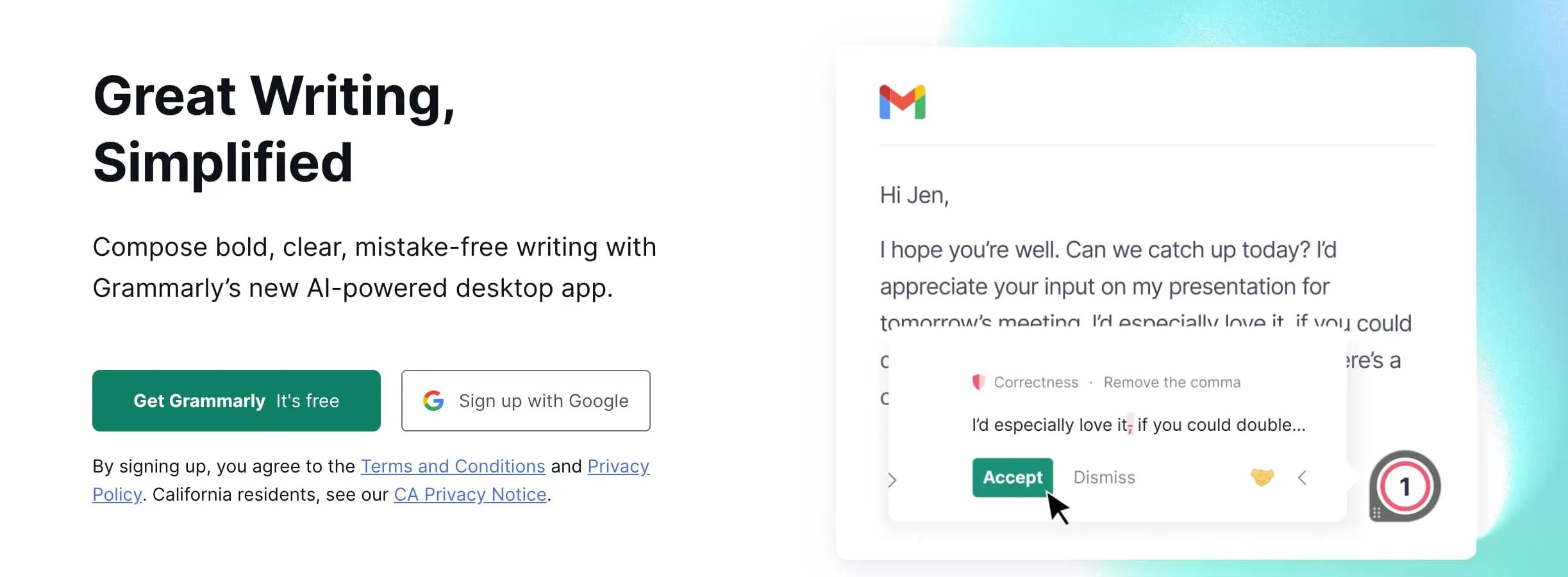 grammarly A screenshot of the grammarly website, one of the best ai tools for digital marketing