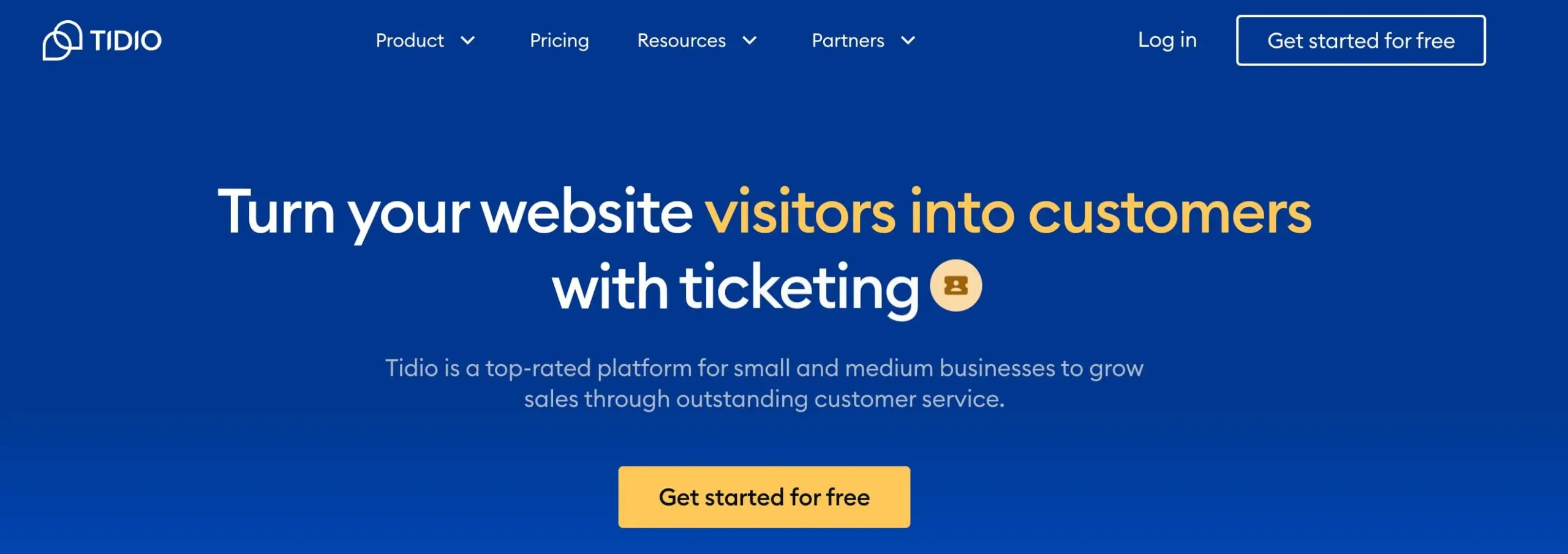 tidio scaled A screenshot of the Tidio website, one of the best ai tools for digital marketing