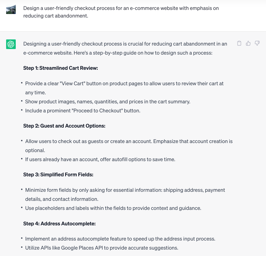 A screenshot of a prompt showing how to use chatgpt for ui design