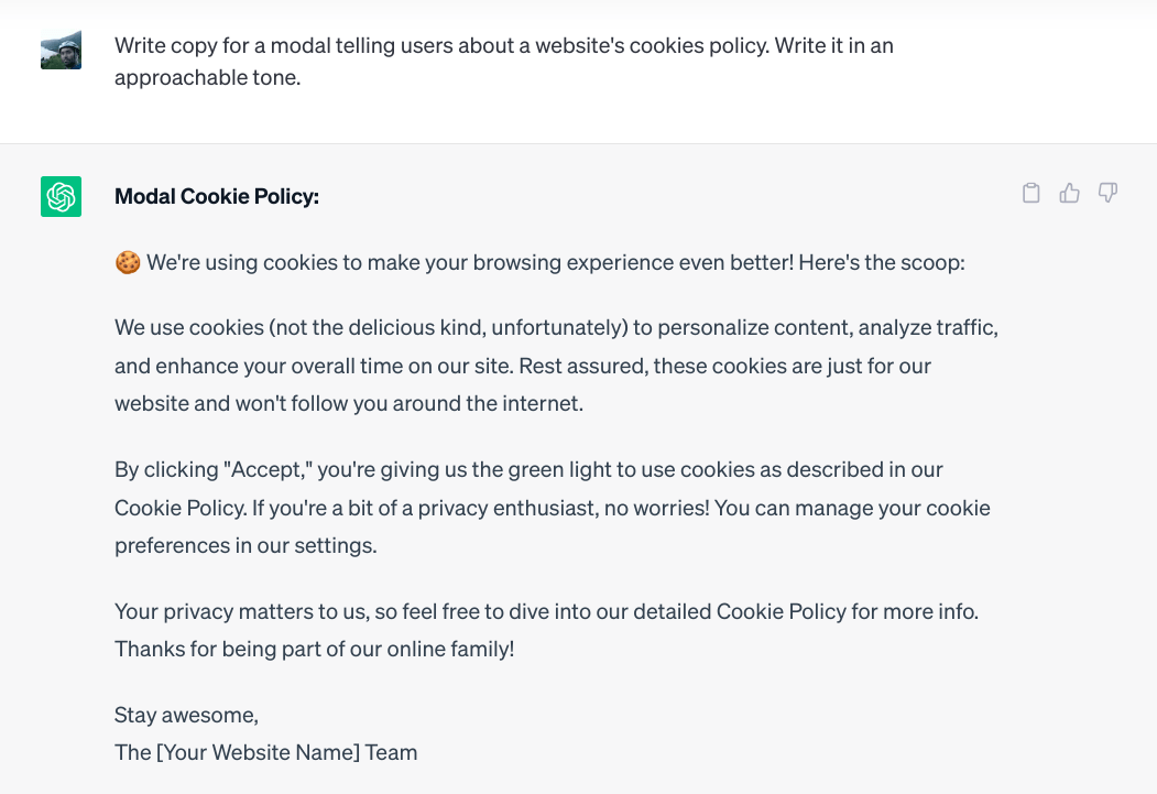 A screenshot of a prompt showing how to use chatgpt for ui design