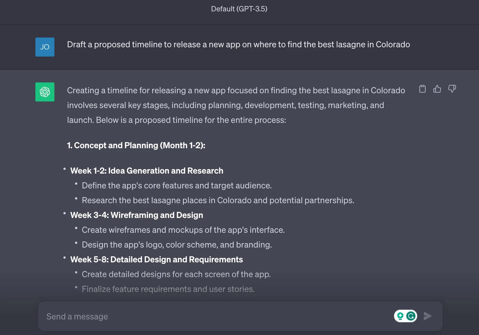 chtgpt proposal prompt A screenshot of an example of an ChatGPT prompt