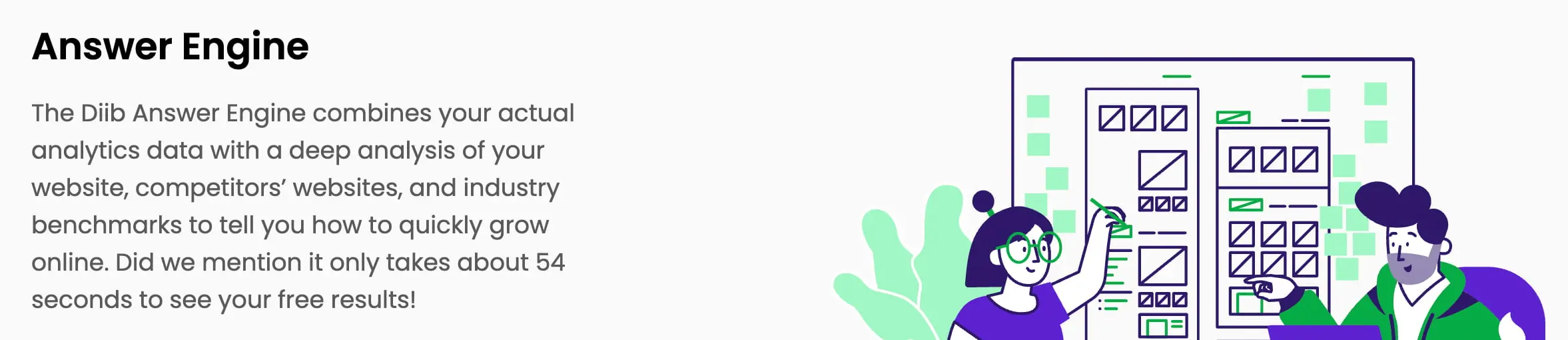 diib A screenshot from the website of one of the best AI SEO tools, Diib