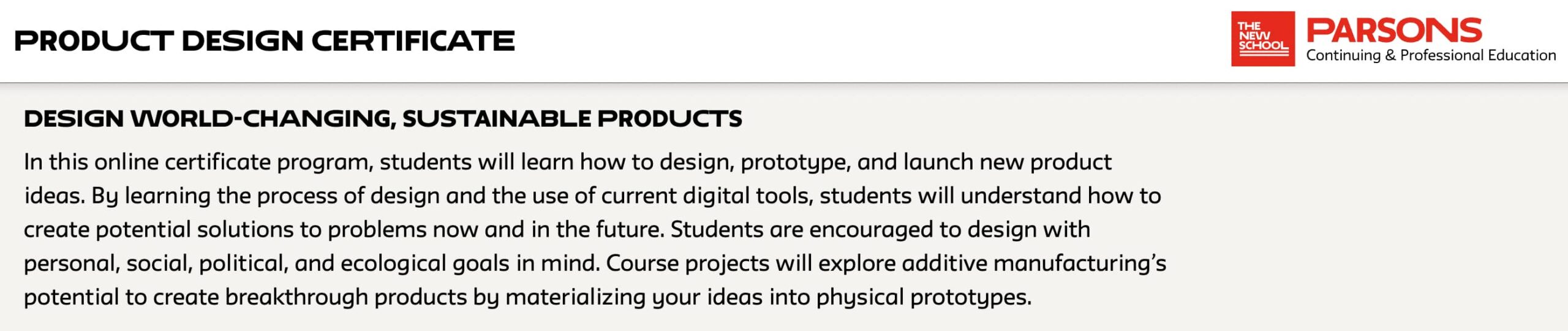 the new school scaled a screenshot of The New School product design course, one of the best product design courses