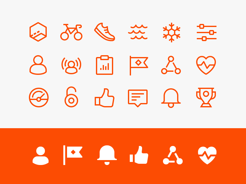 Strava app icons