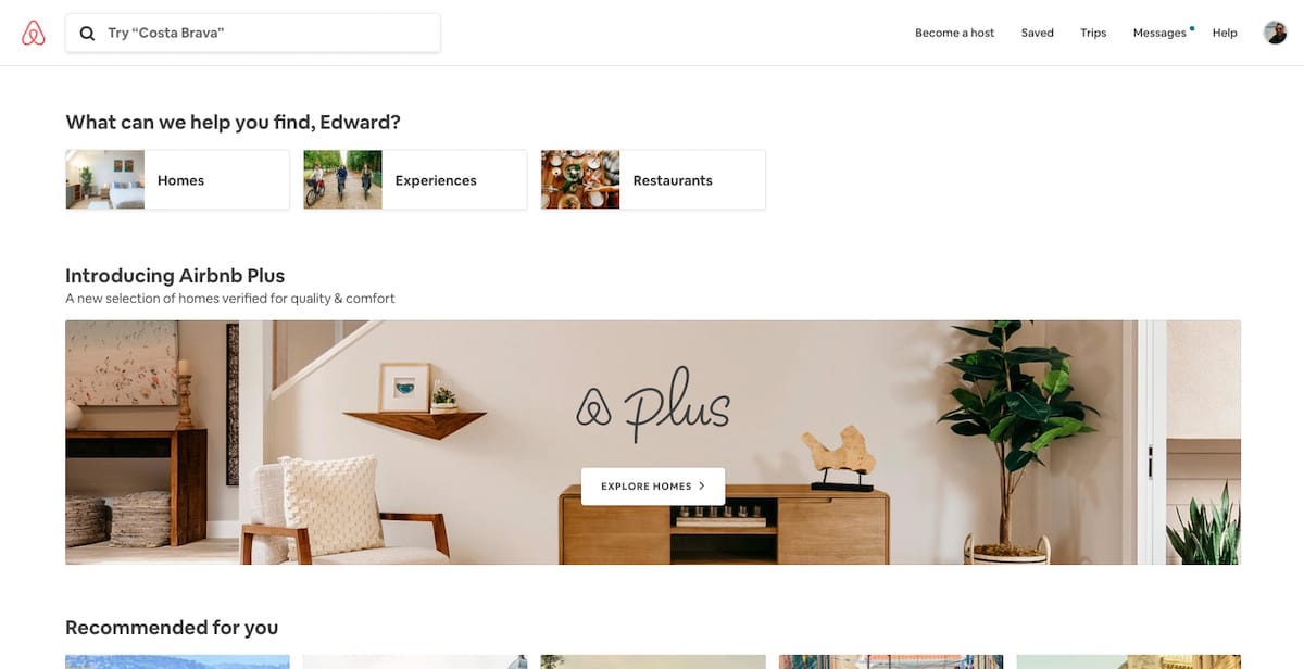 Example of a personalized, conversational user interface