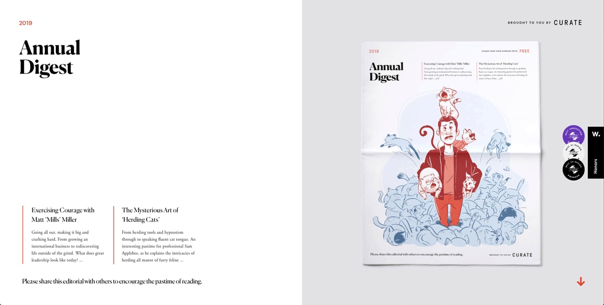 Annual Digest user interface design