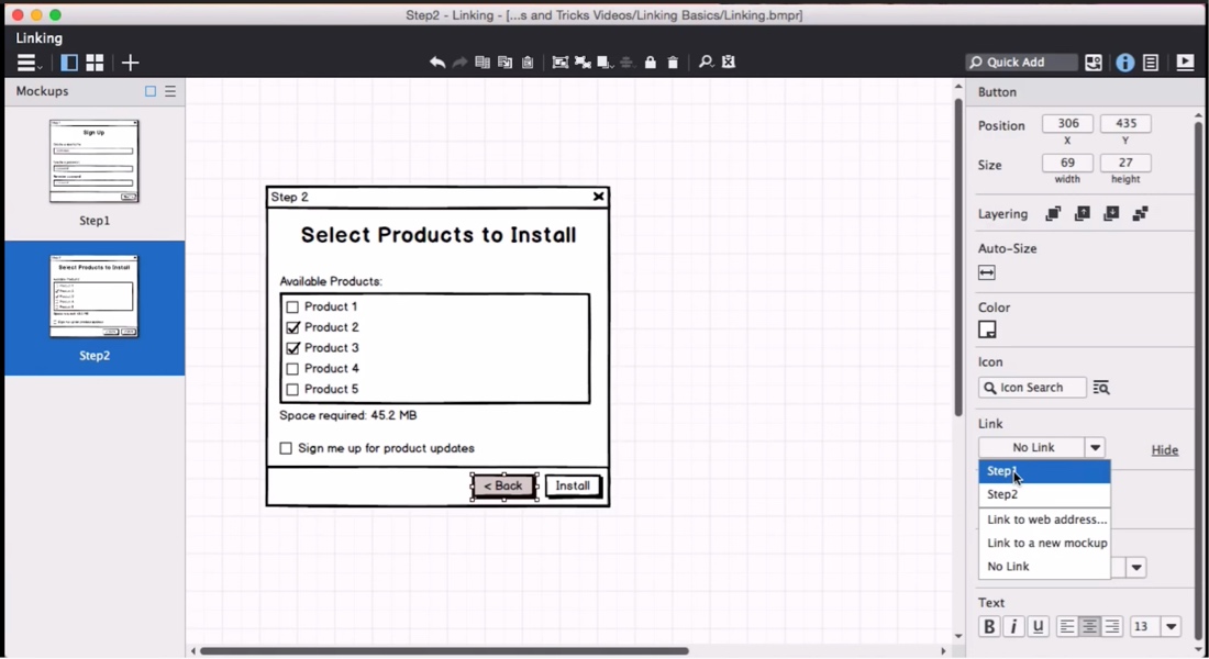 Screengrab within Balsamiq