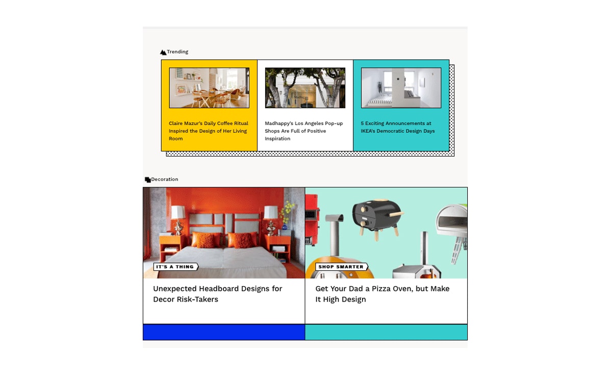 Clever blog user interface design