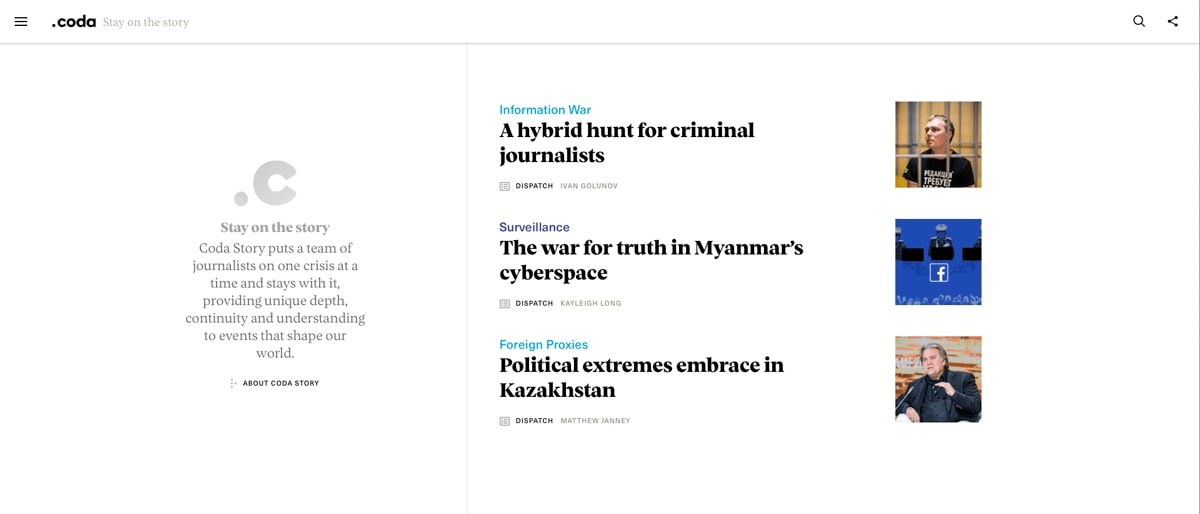 Coda story user interface design