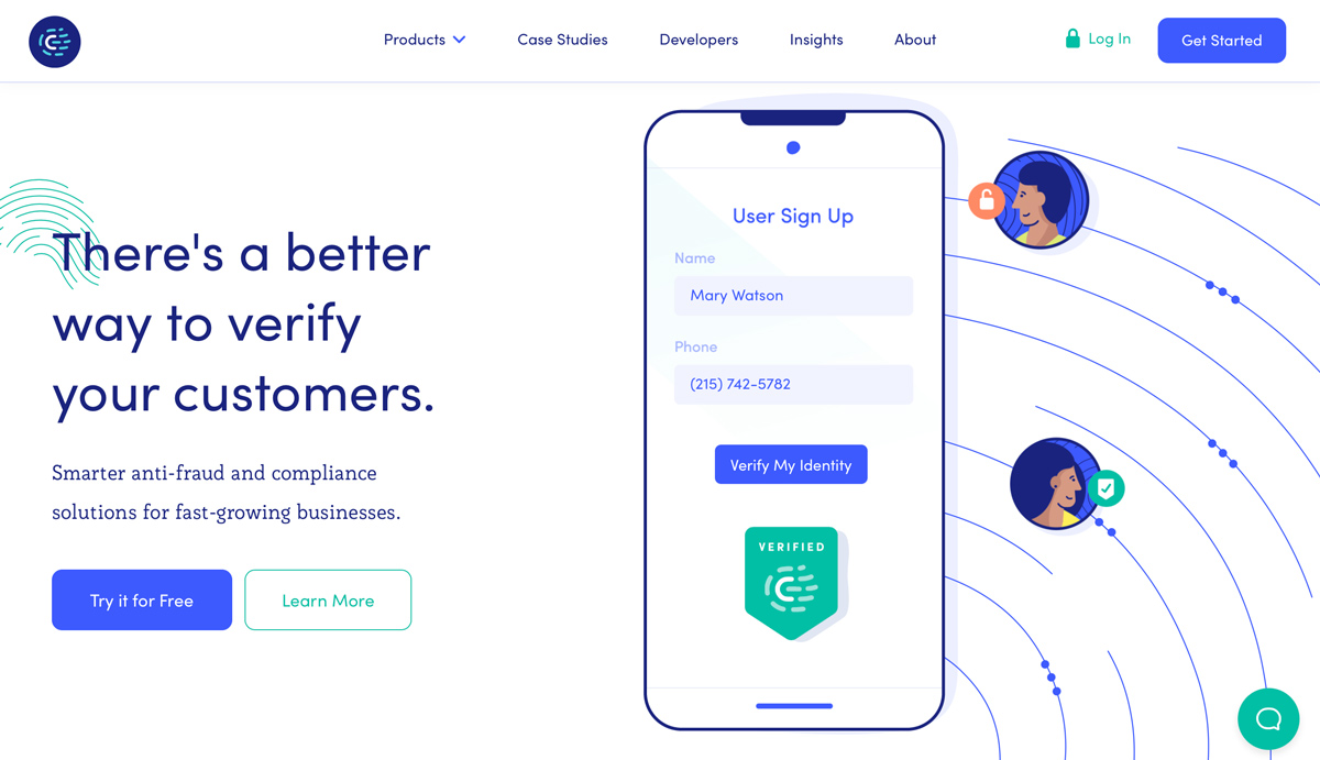 The Cognito website's UI design example
