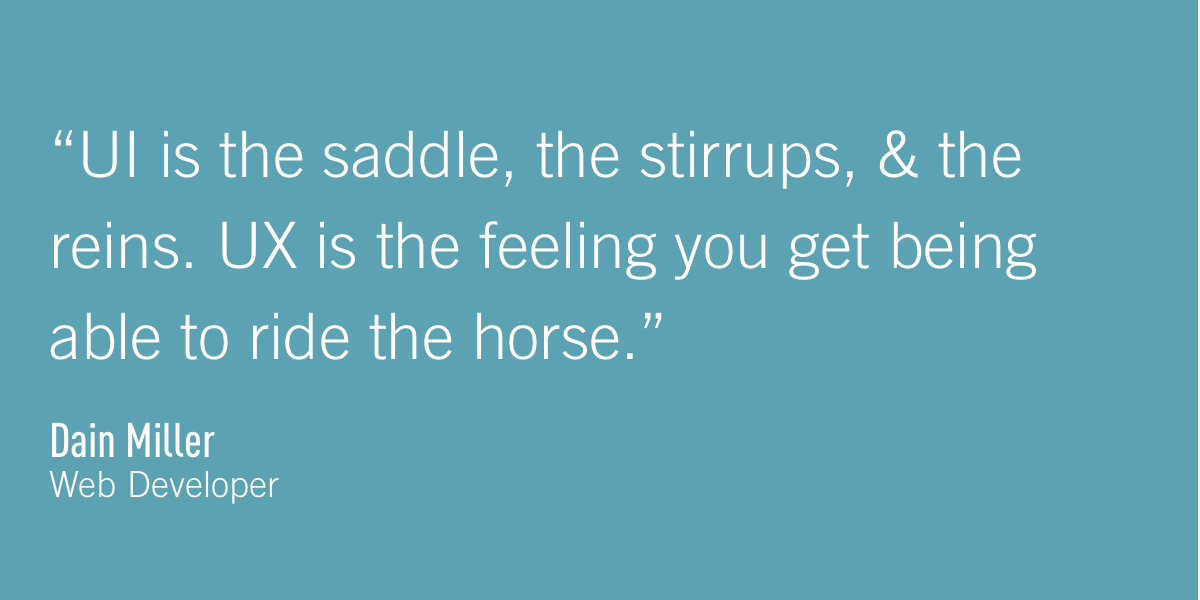 A quote from Dain Miller, Web Developer