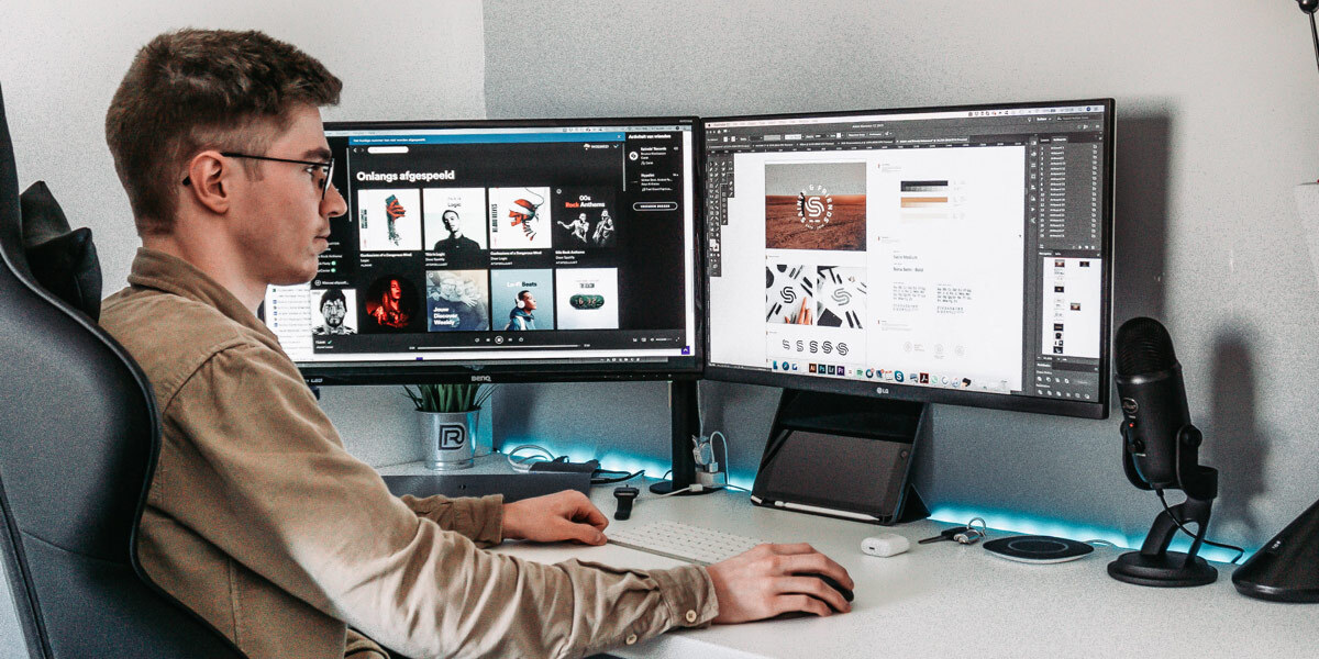 A digital designer creating a style guide