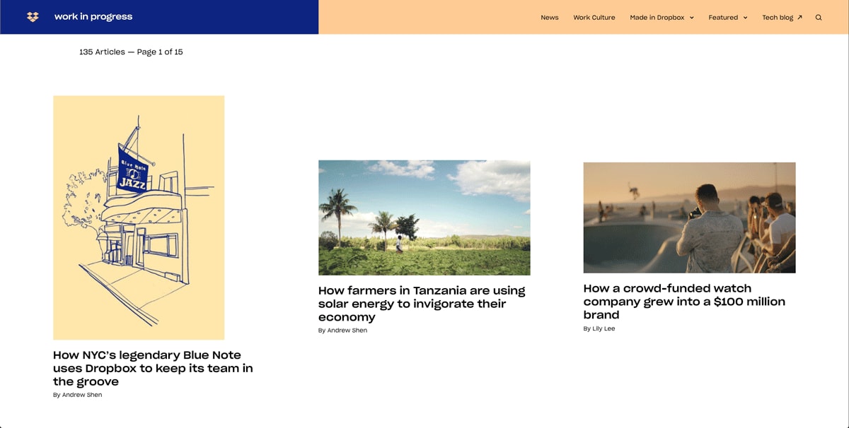 Dropbox blog content