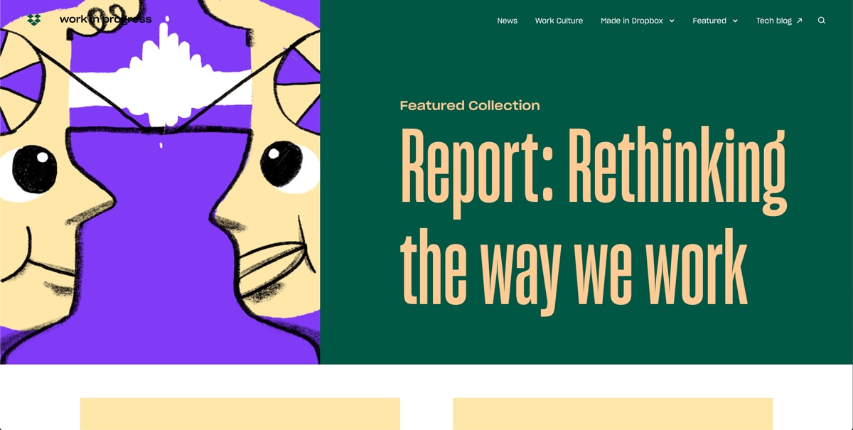 Dropbox blog illustrations on the user interface