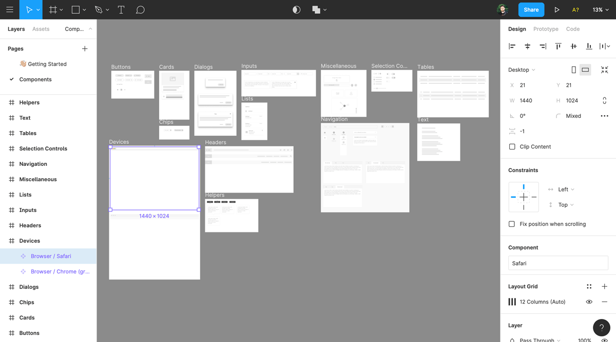 Creating wireframes on Figma