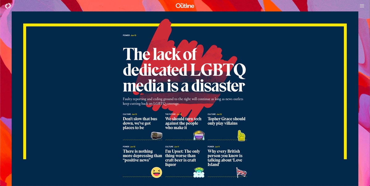 The Outline user interface design