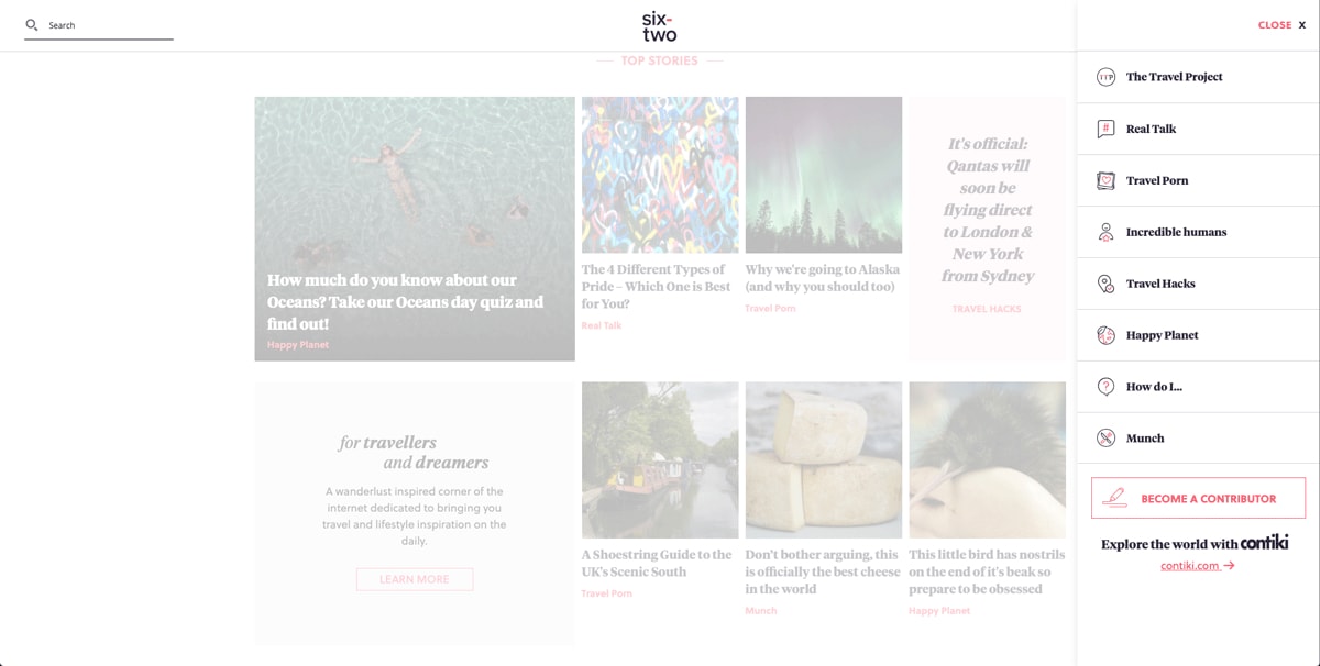 Six-Two user interface design