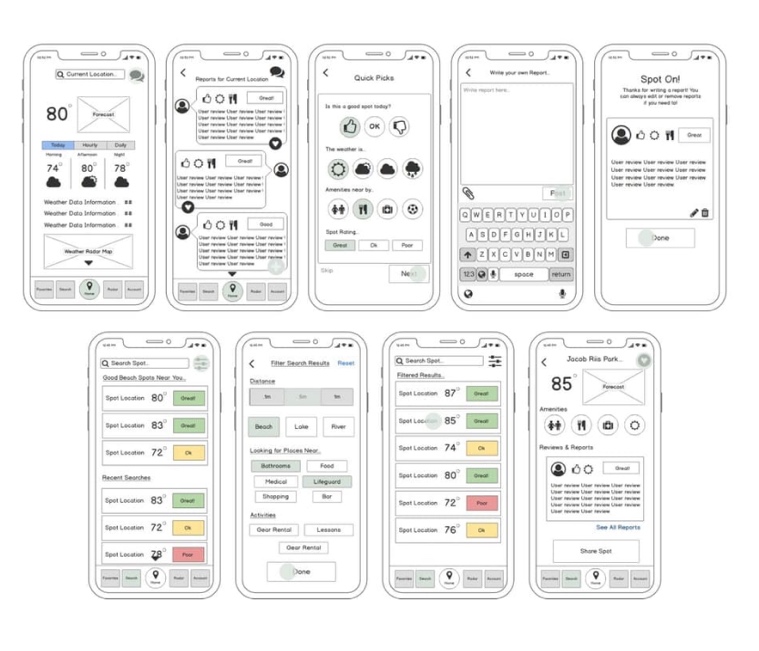 Sundayz App Wireframe Sundayz app wireframes, by Anami Chan