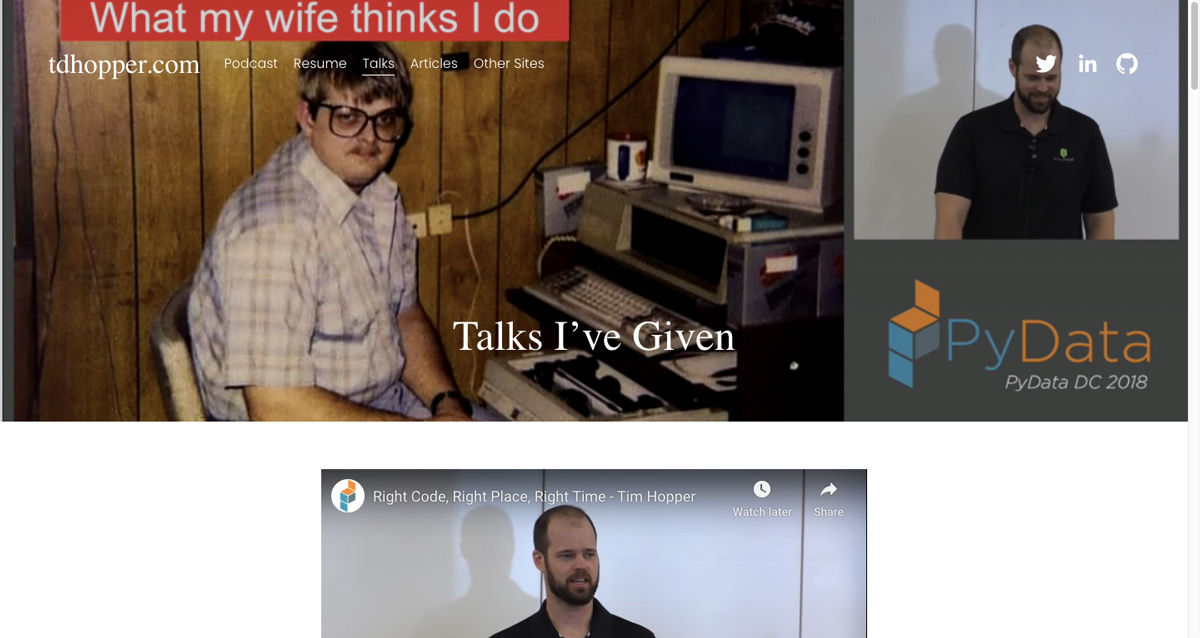 An extract from Tim Hopper's data analytics portfolio An extract from Tim Hopper's data analytics portfolio
