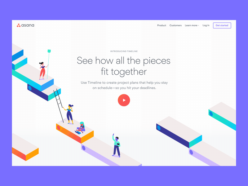 A screenshot of a landing page, showing how the designer uses lines to guide the user to important elements on the page