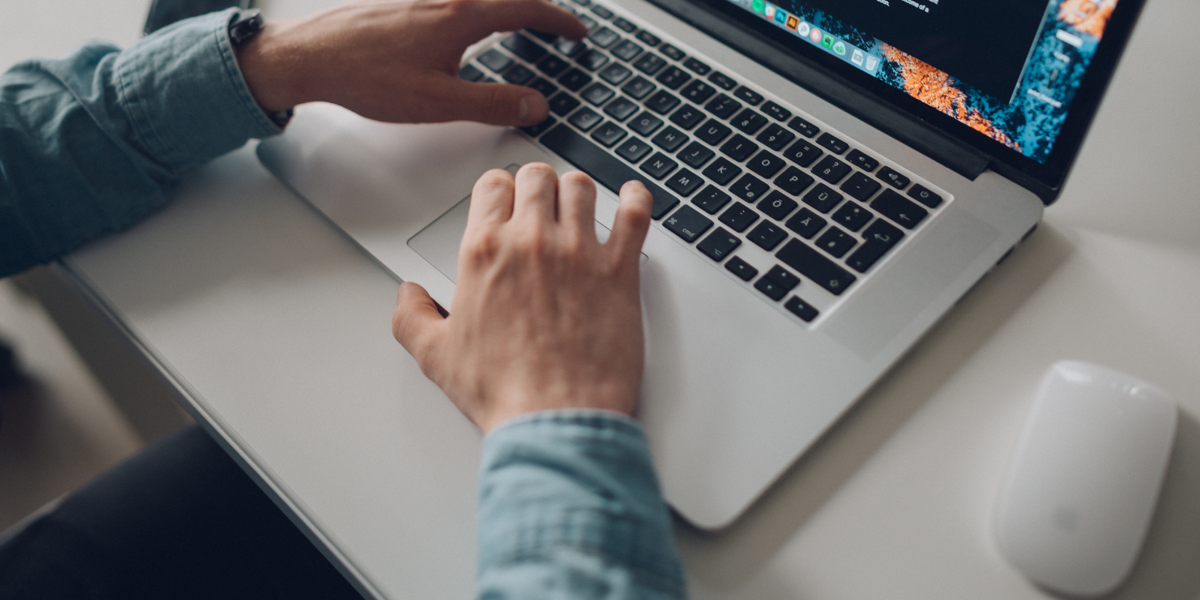 Person doing a UI animation course on laptop