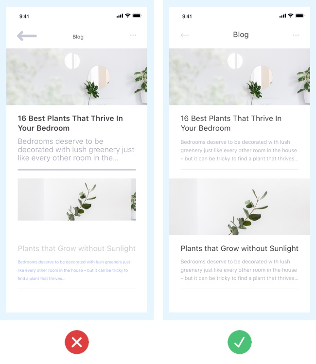 Good UI design vs. bad UI design: A screenshot of a consistent UI next to an inconsistent UI Good UI design vs. bad UI design: A screenshot of a consistent UI next to an inconsistent UI