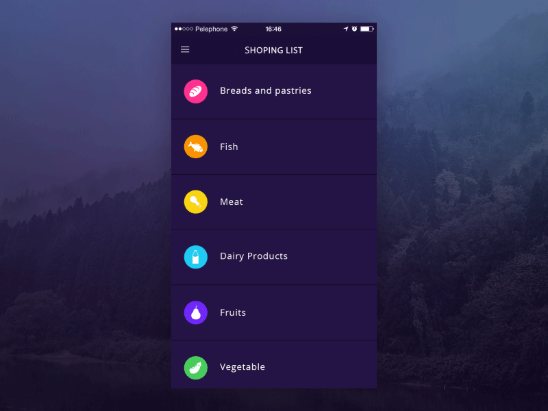 Collapsing menu in a responsive mobile app interface