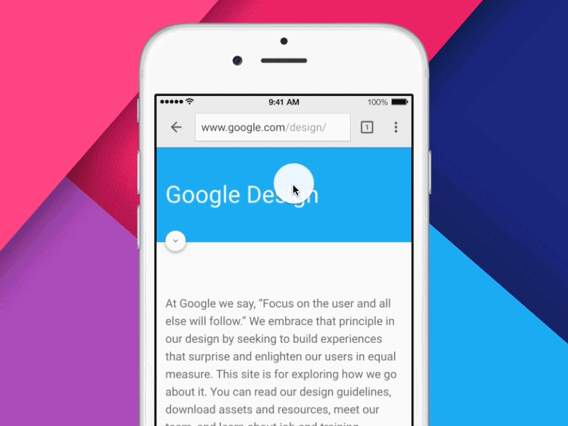 Google uses the pull-to-refresh function in their interface design